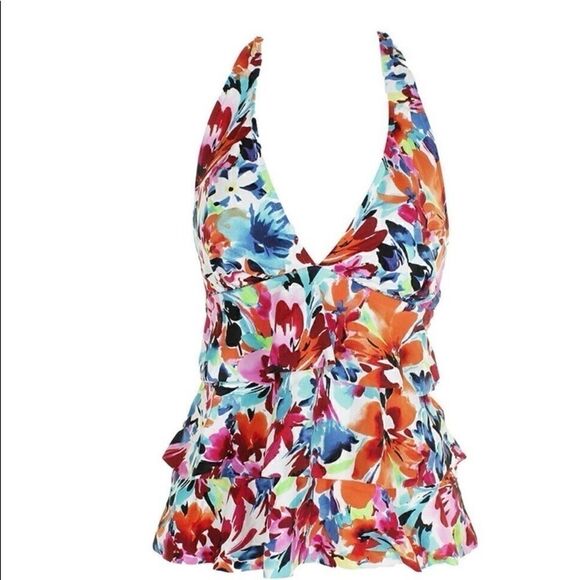 Swim solutions la Belle fleur tankini top Size 14 - Picture 4 of 10